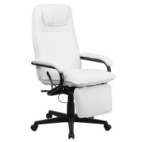 Flash Furniture High Back White Leather Executive Reclining Office Chair BT-70172-WH-GG